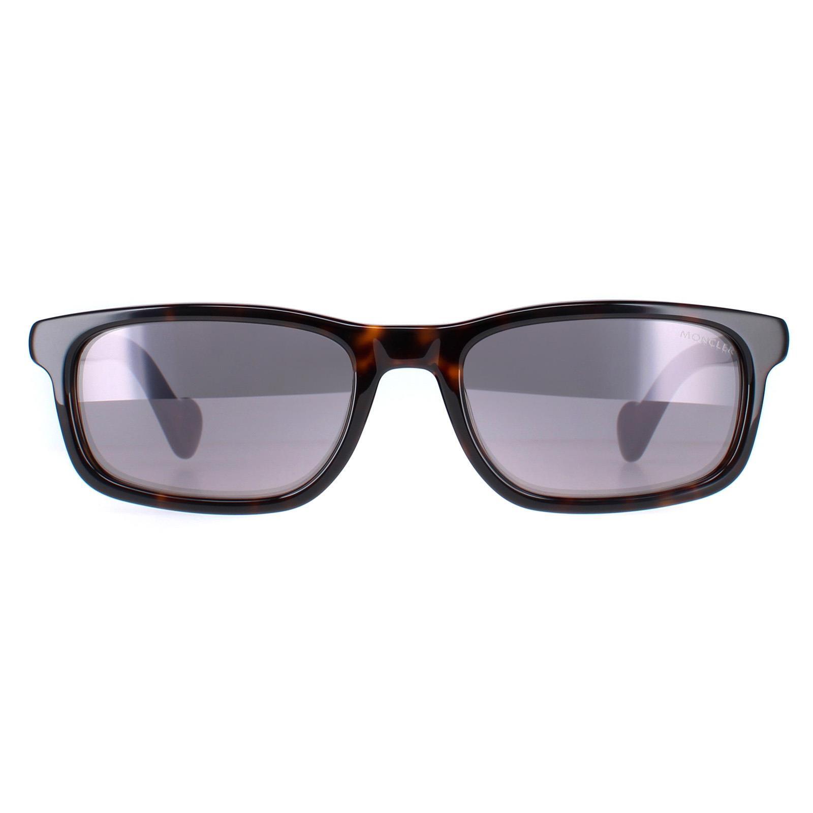 MONCLER Moncler Rectangle Womens Dark Havana Smoke Mirror ML0116