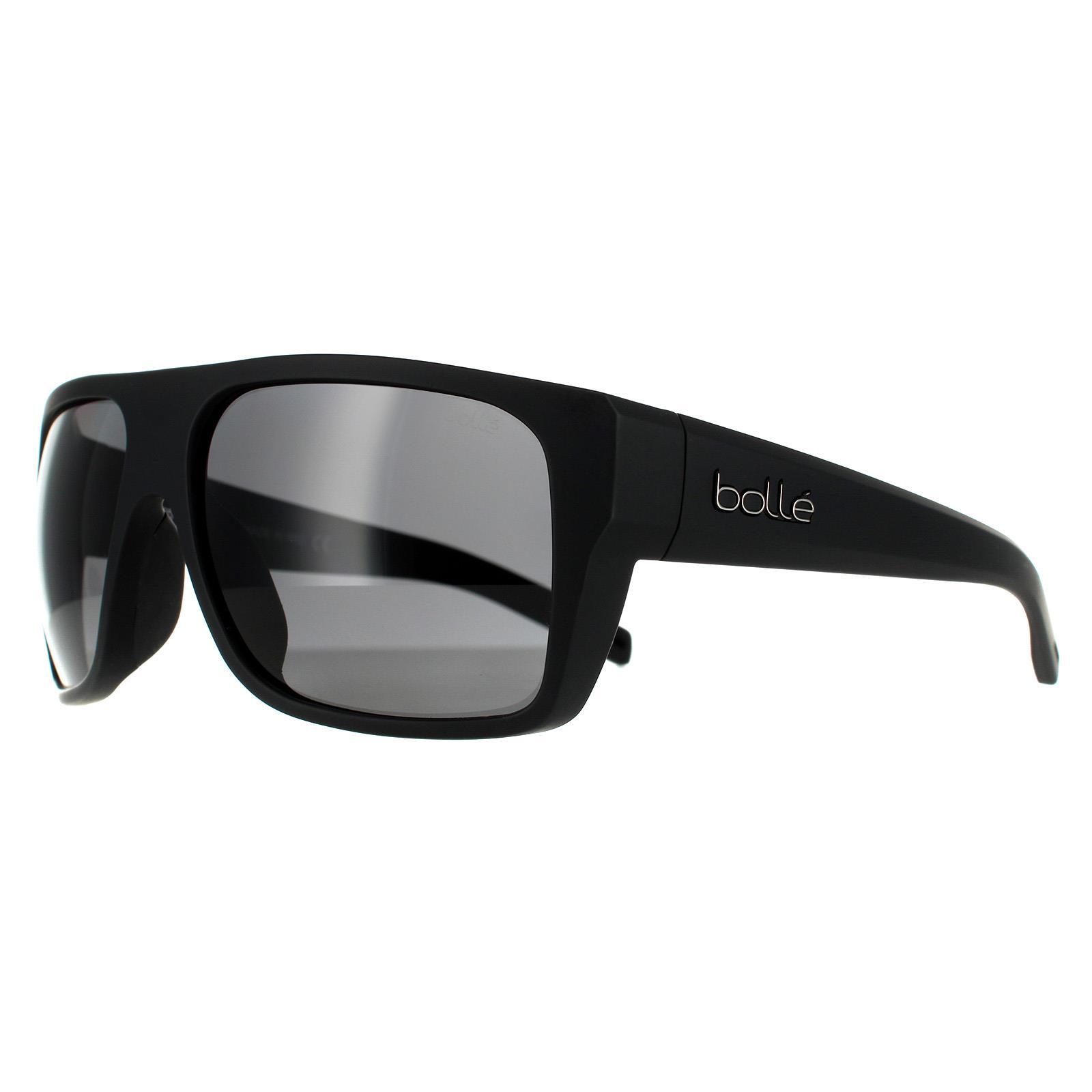 Bolle Square Mens Matte Black TNS Grey Polarized Sunglasses 2/4