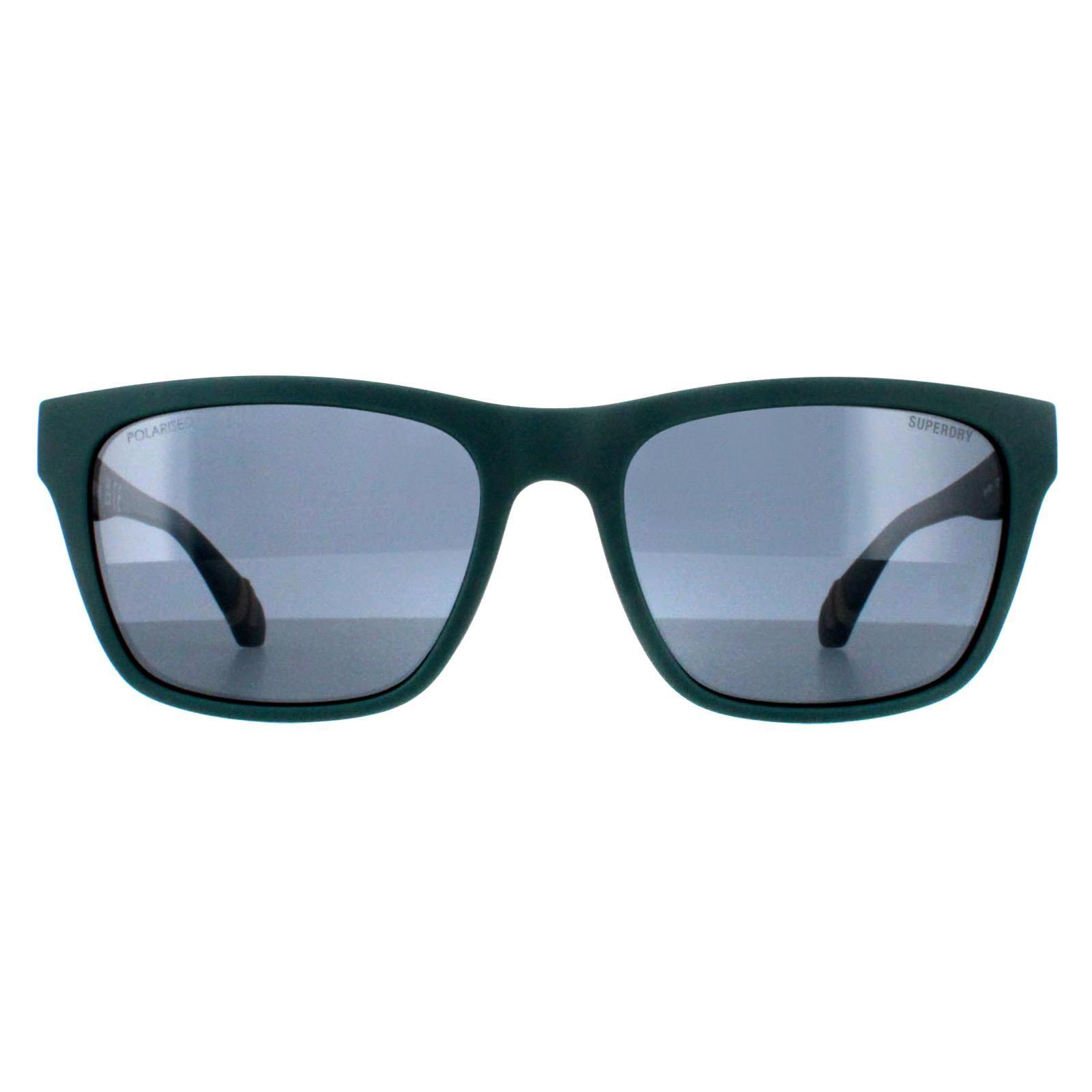 Superdry Rectangle Mens Green Grey Polarized 5009 1/4