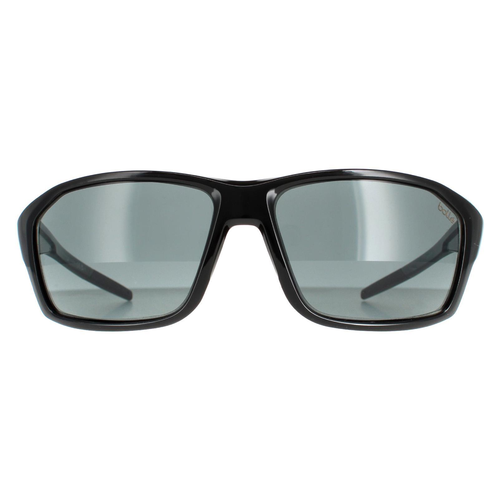 BOLLÉ Bolle Wrap Unisex Shiny Black TNS Grey Sunglasses