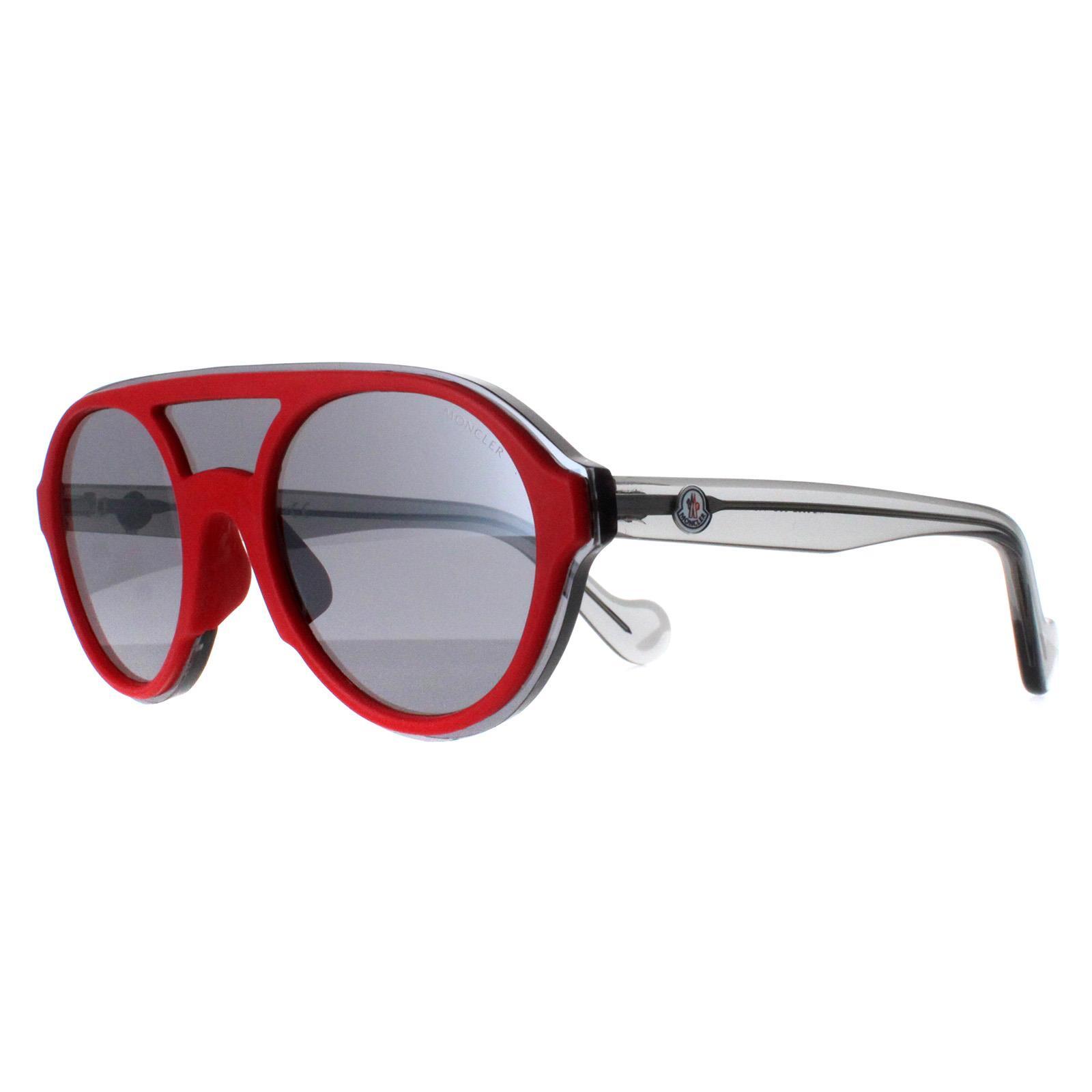 Moncler kulaté unisex červené a šedé transparentní zrcadlové ML0052 2/4