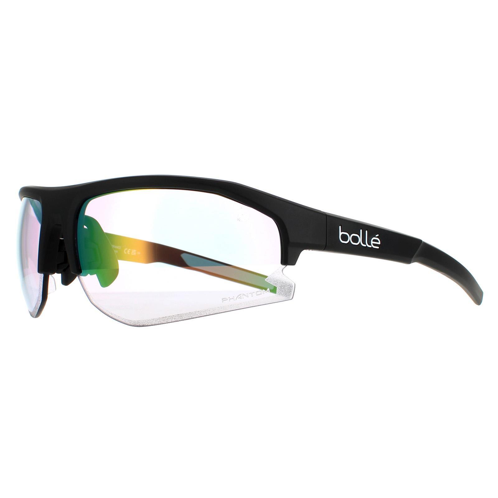 Bolle SemiRimless Unisex Matte Black Phantom Clear Green Sunglasses 2/4