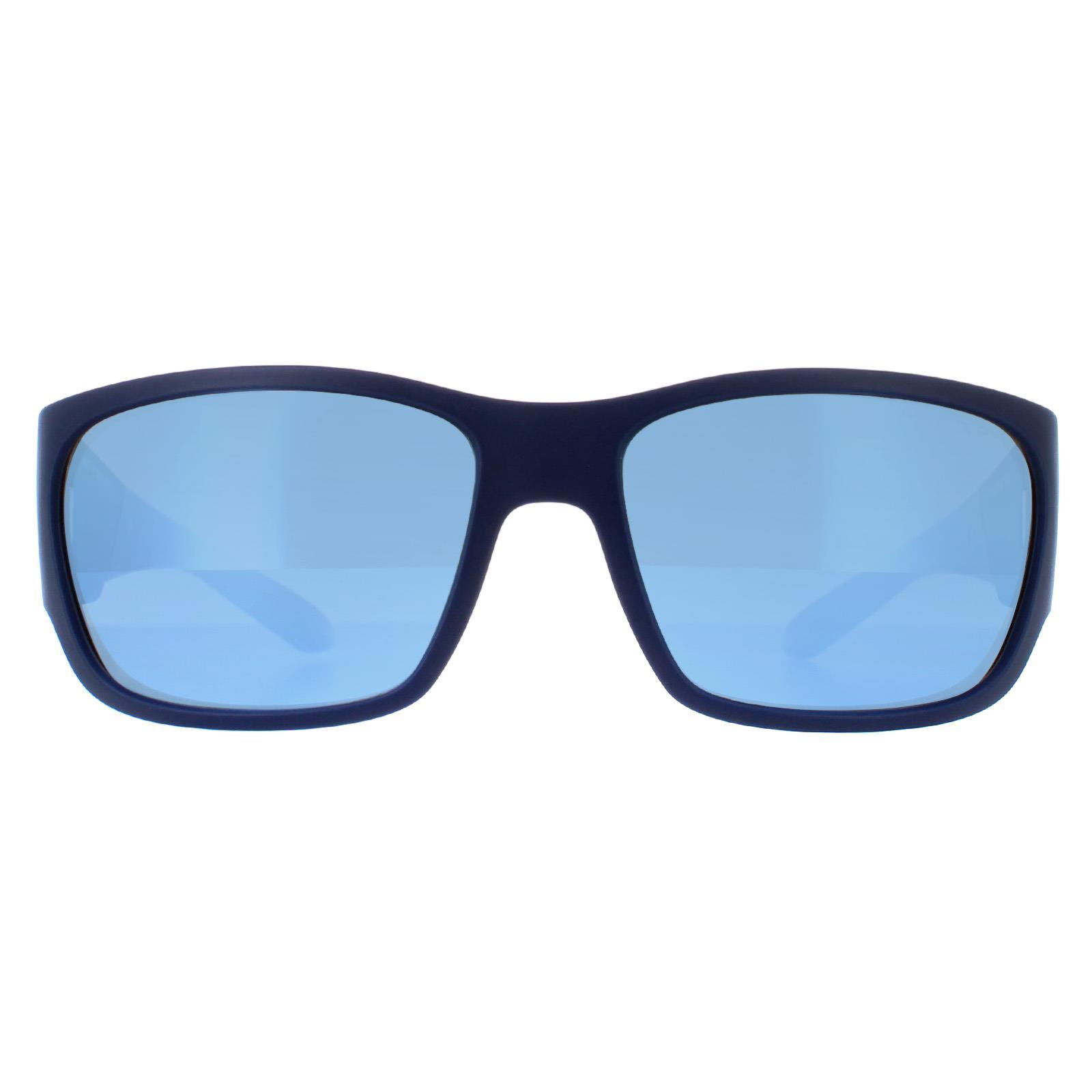 ARNETTE Arnette Square Mens Matte Blue Dark Grey Mirror Water Polarized AN4324 Lil' Snap
