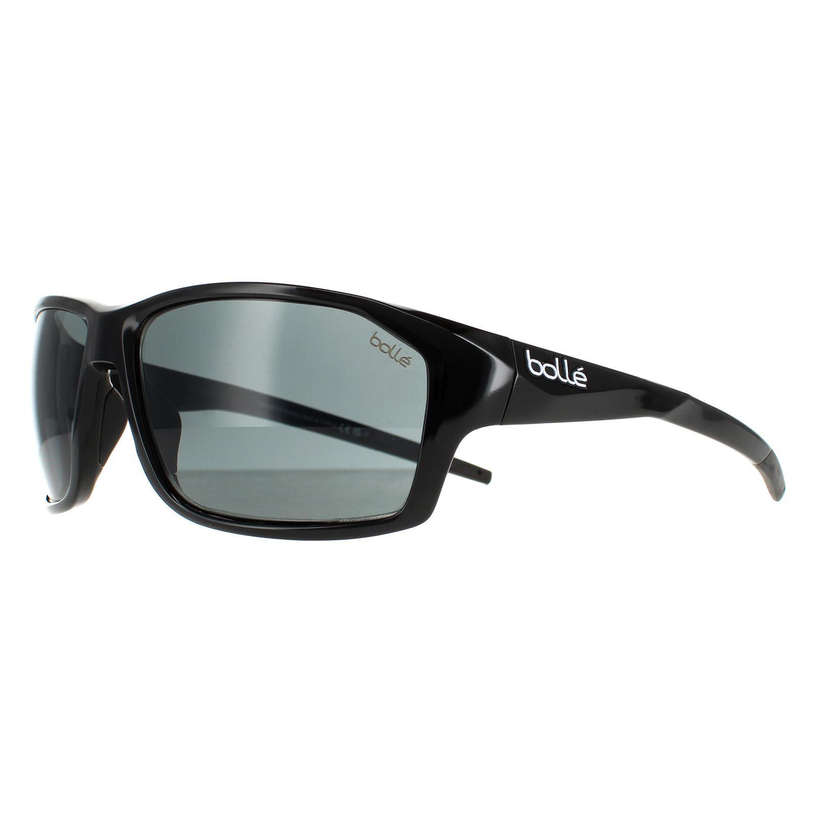 Bolle Wrap Unisex Shiny Black TNS Grey Sunglasses 2/4