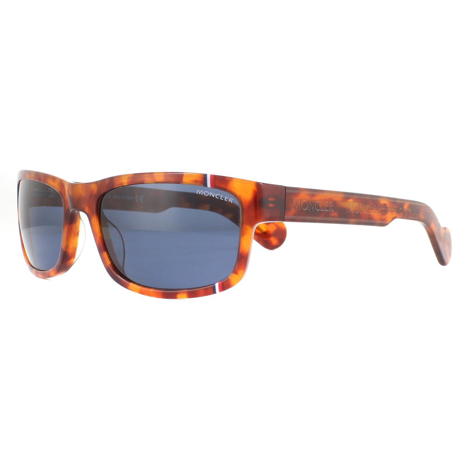 Moncler Rectangle Mens Havana Blue Sunglasses 2/4