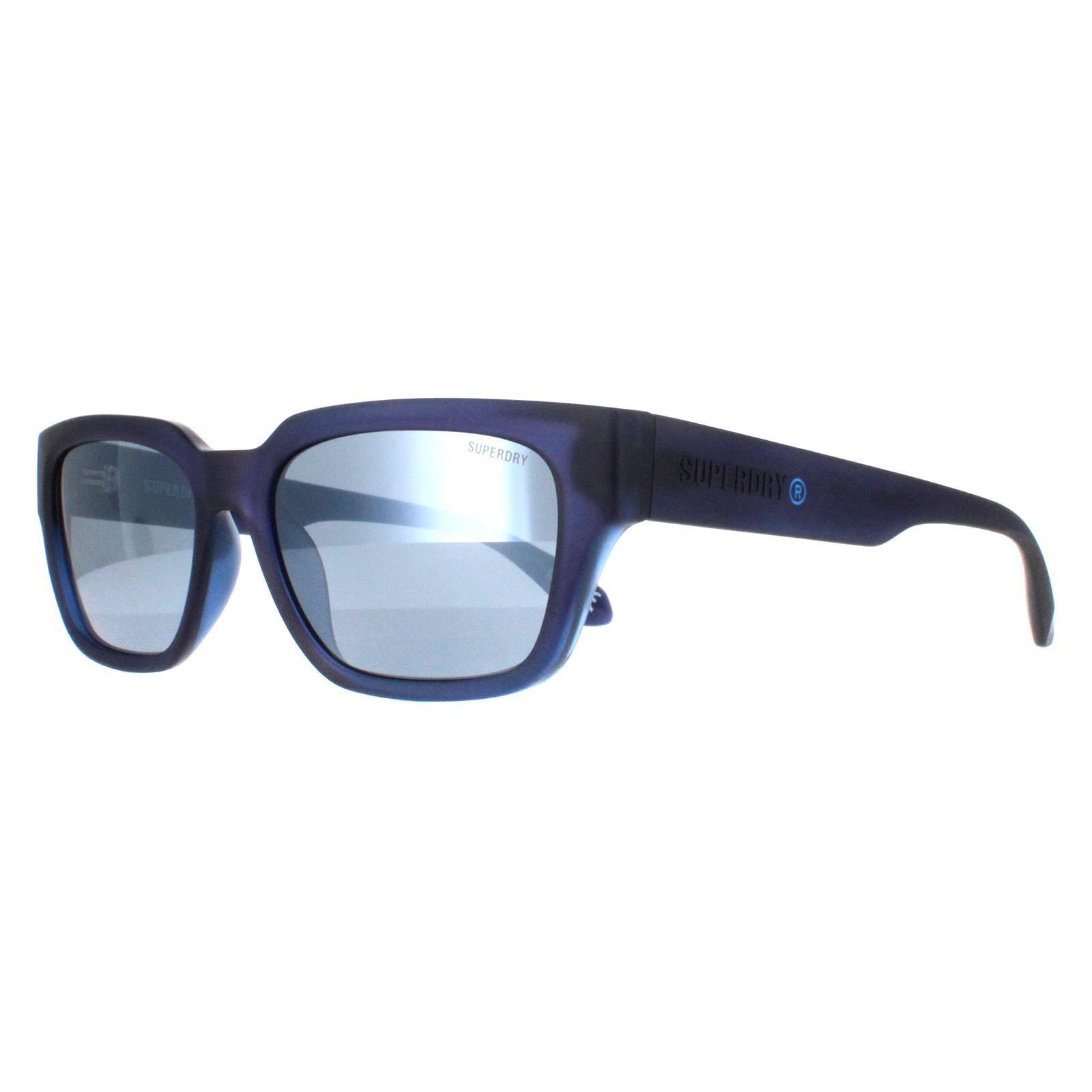 Superdry Rectangle Mens Matte Navy Silver Mirror 5004 2/4