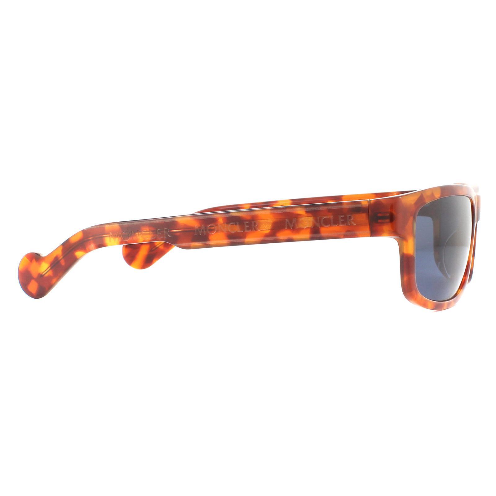 Moncler Rectangle Mens Havana Blue Sunglasses 4/4