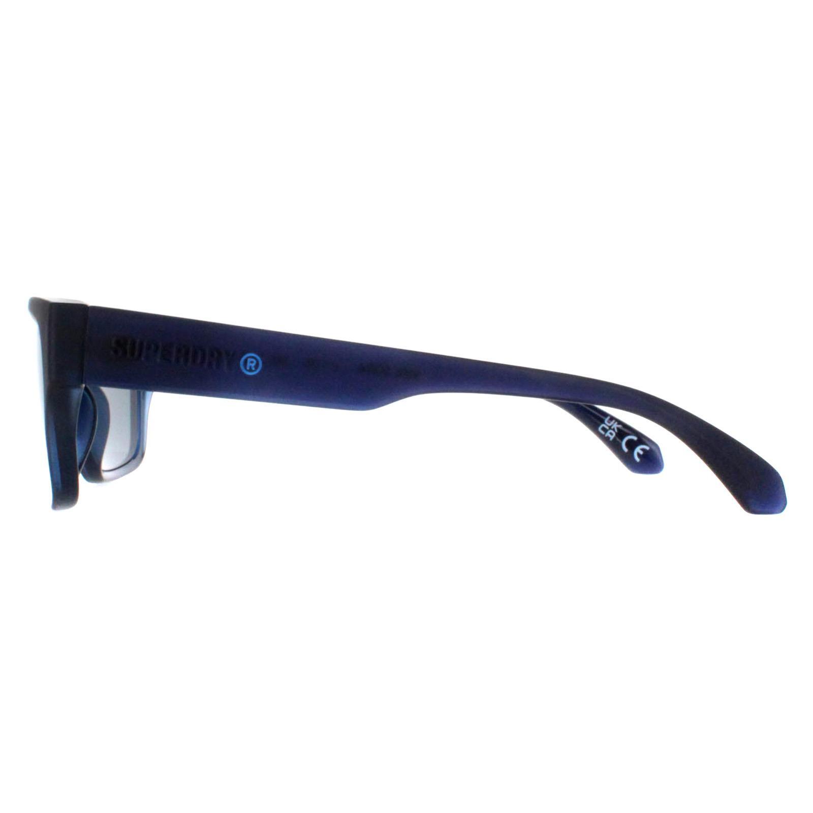 Superdry Rectangle Mens Matte Navy Silver Mirror 5004 3/4