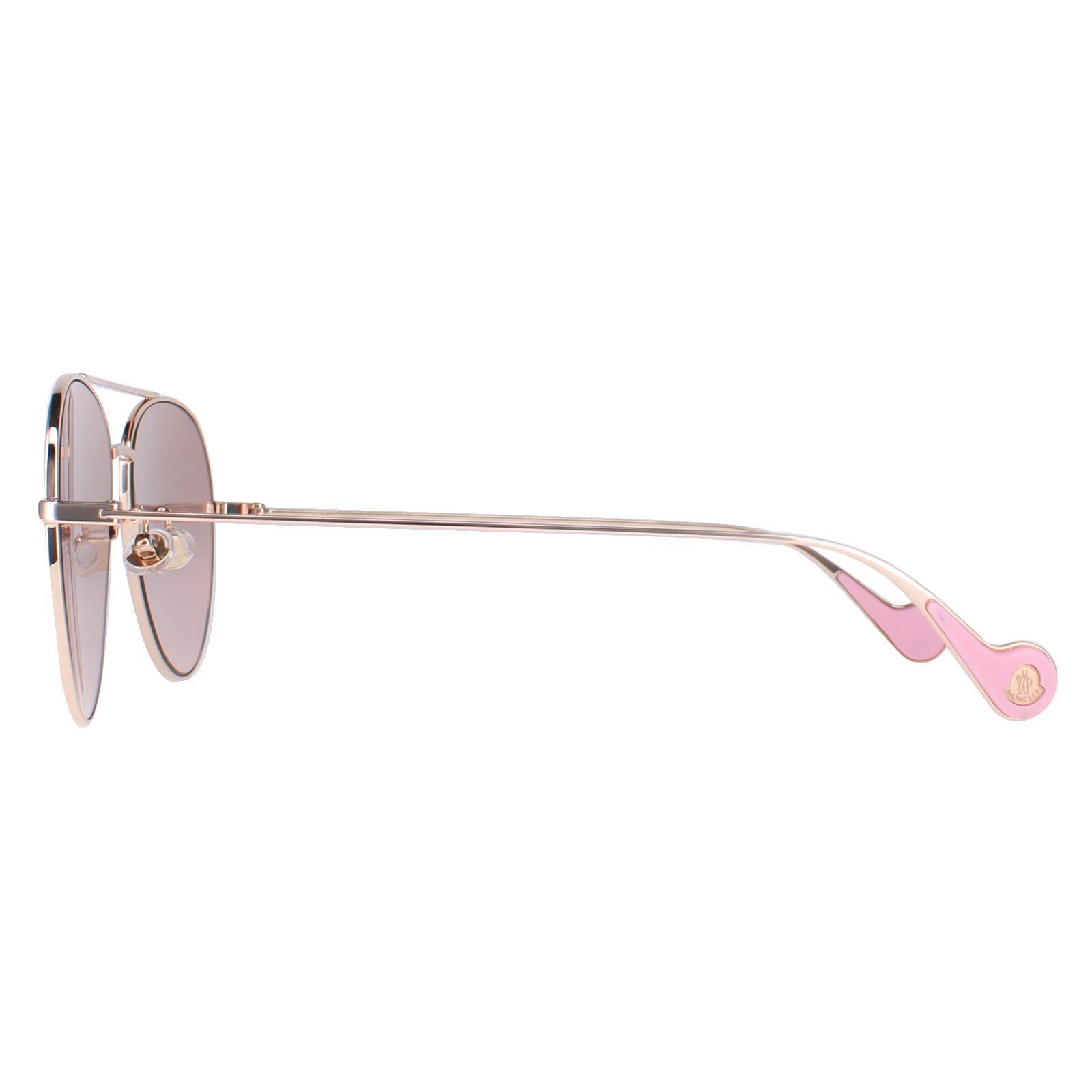 Moncler Aviator Unisex Shiny Rose Gold Brown Pink Gradient ML0110-K 3/4