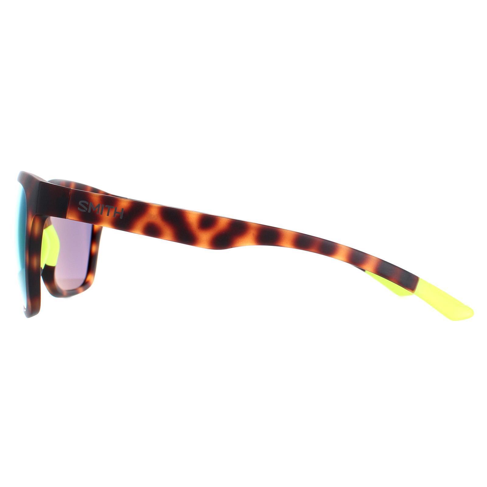 Smith Square Mens Matte Tortoise Green Mirror Sunglasses 3/4