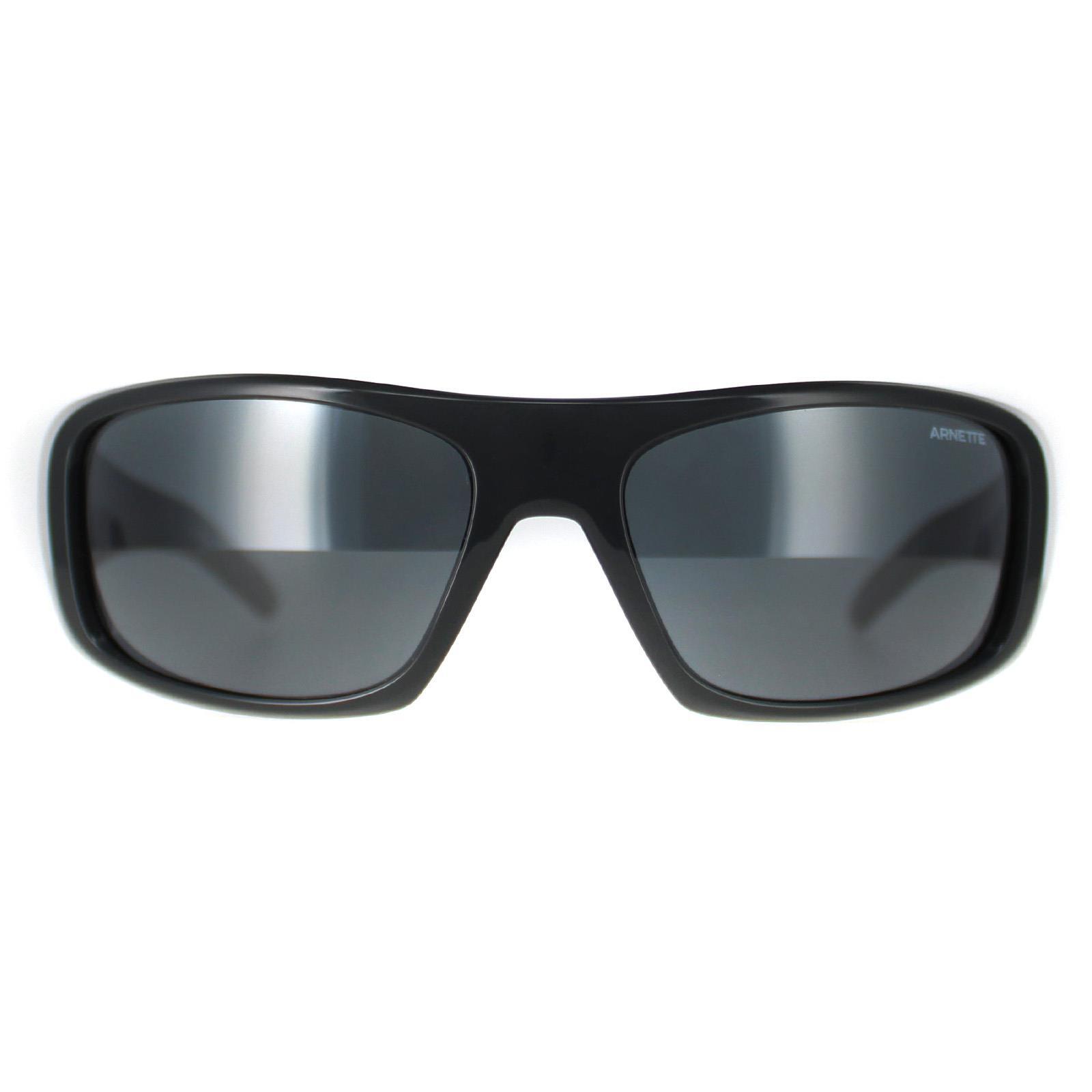 ARNETTE Arnette Rectangle Mens Dark Grey Light Grey Mirror Black Hot Shot AN4182