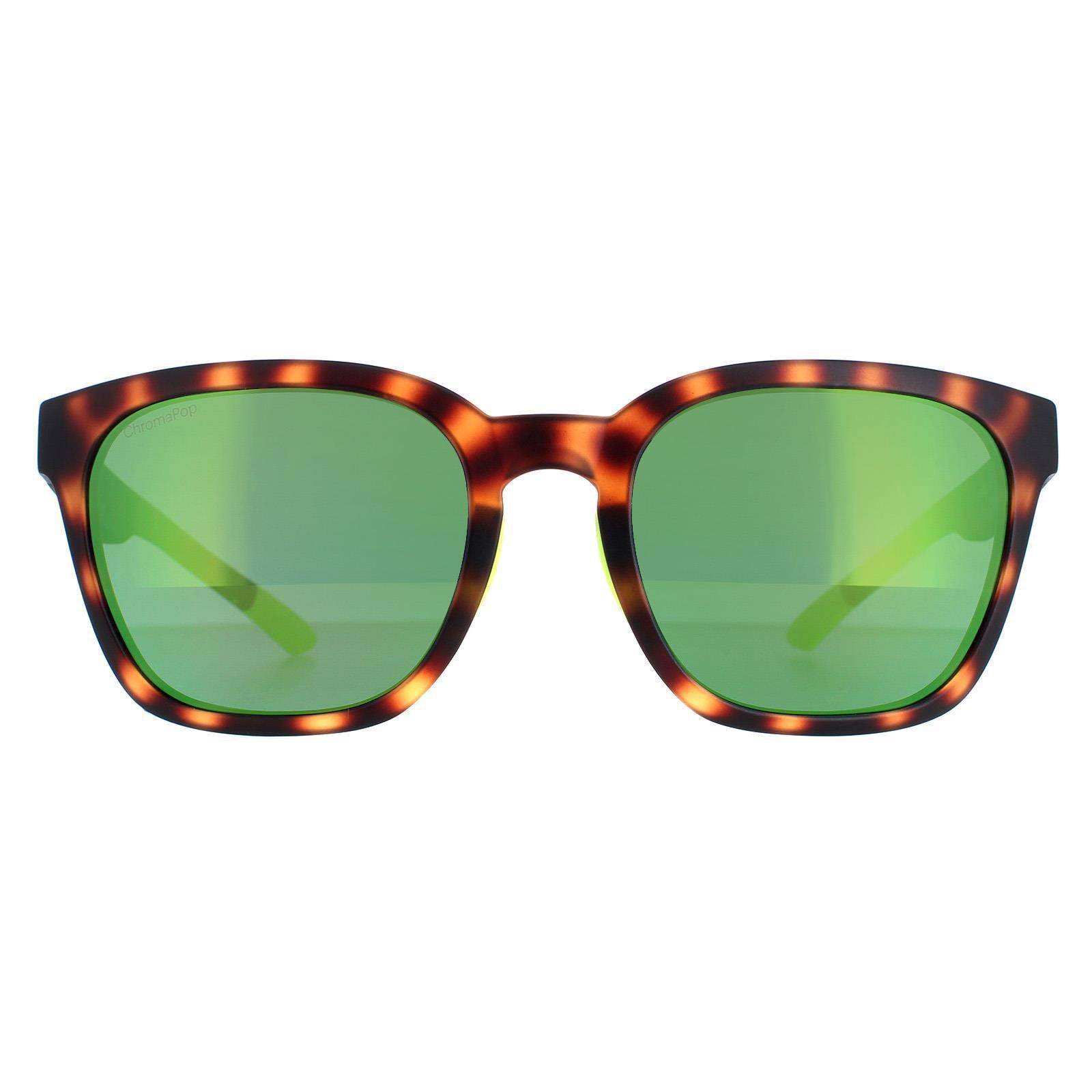 Smith Square Mens Matte Tortoise Green Mirror Sunglasses 1/4
