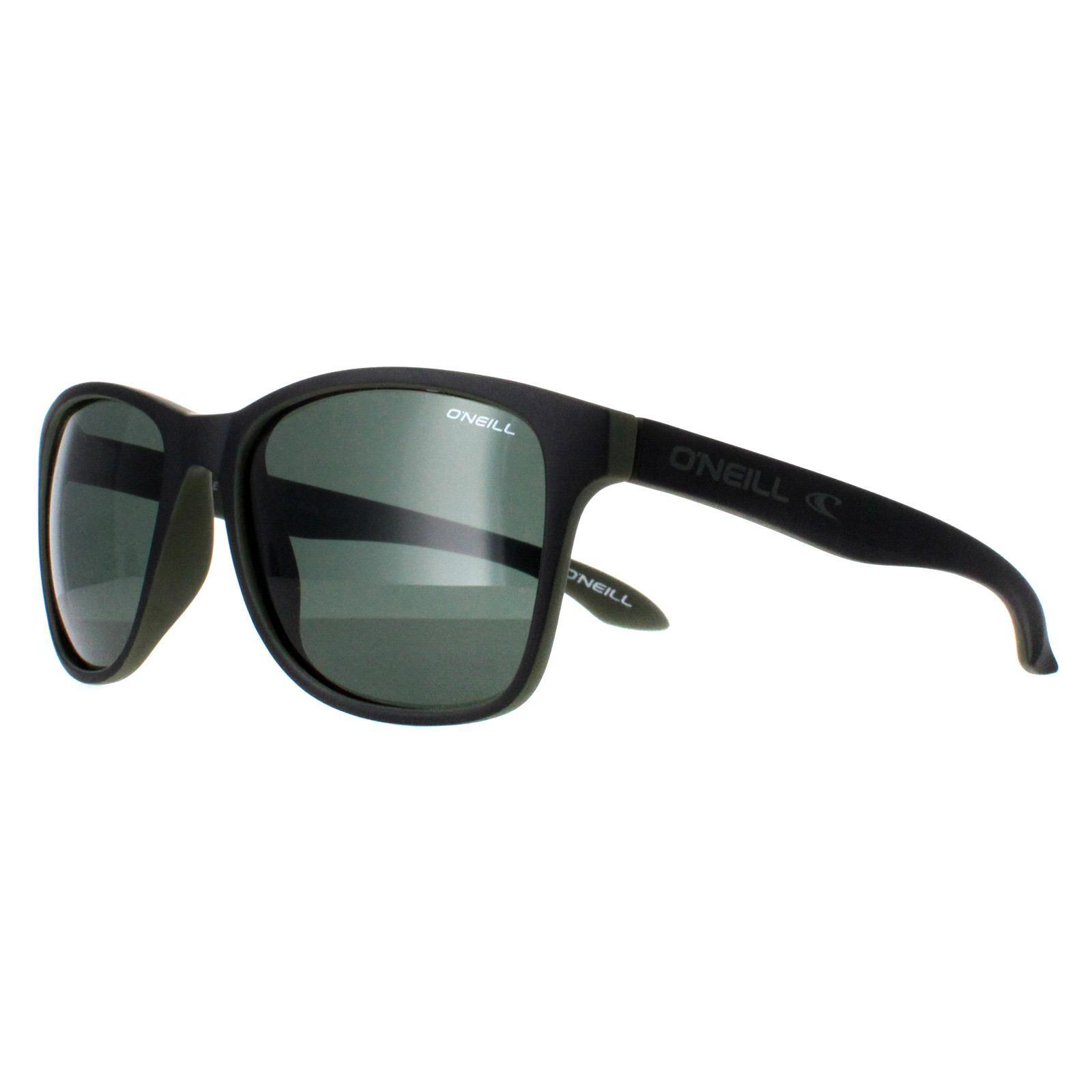 O'Neill Square Mens Matte Black Green Green Polarized Offshore
