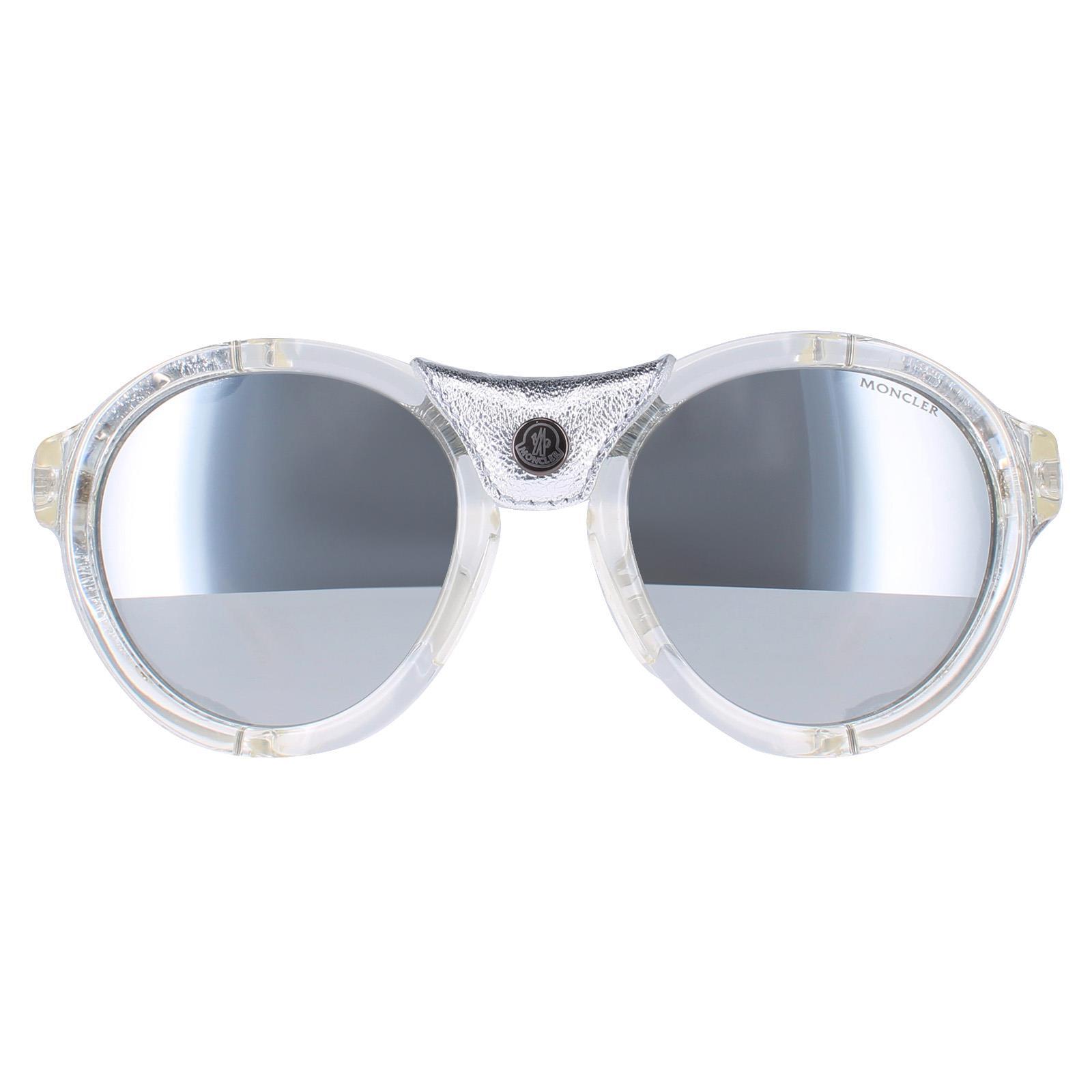 MONCLER Moncler Round Unisex Crystal Silver Grey Silver Mirror ML0046
