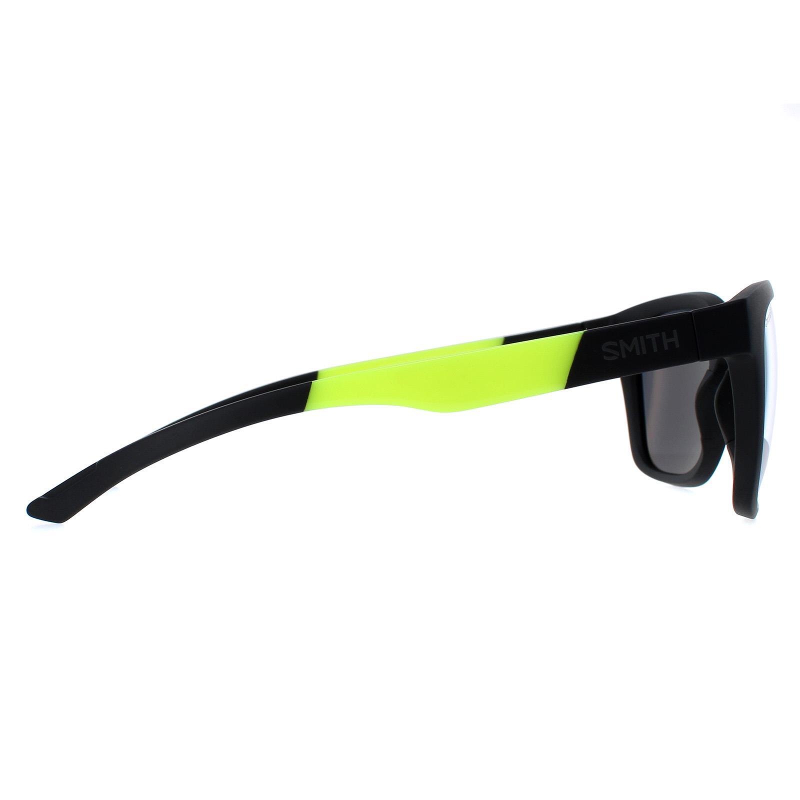 Smith Square Mens Matte Black Yellow Chromapop Silver Mirror Sunglasses 4/4