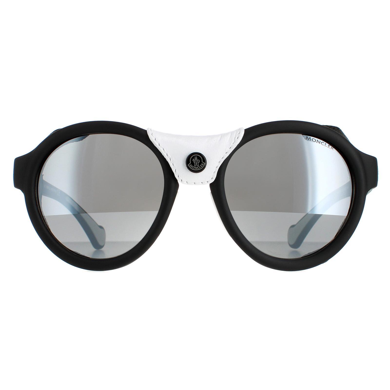 Moncler Round Unisex Matte Black Smoke Mirror Sunglasses MONCLER Decathlon
