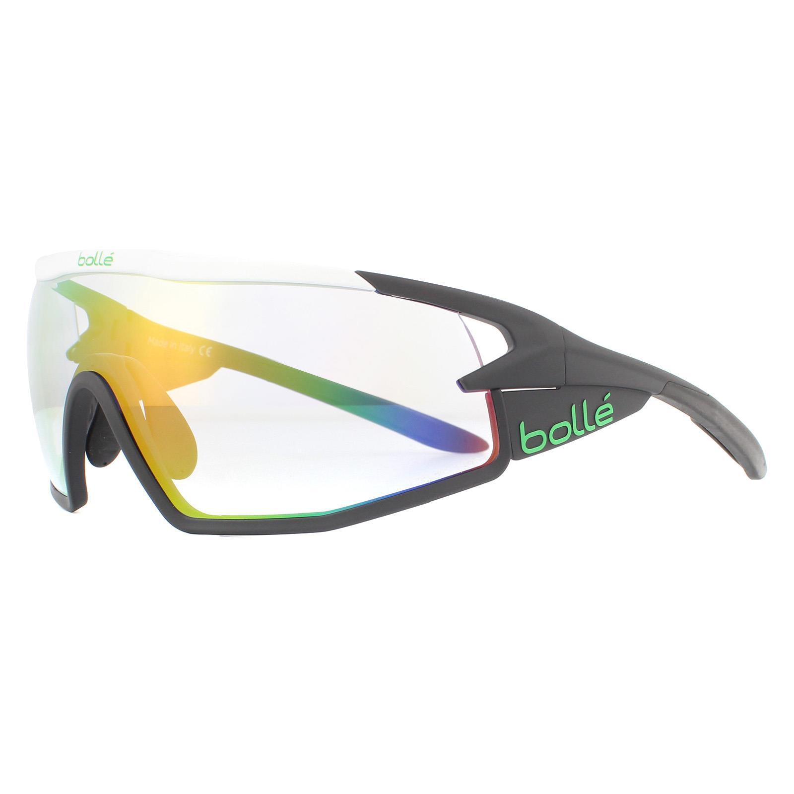 Bolle Wrap Mens Matte White Phantom Clear Green Photochromic