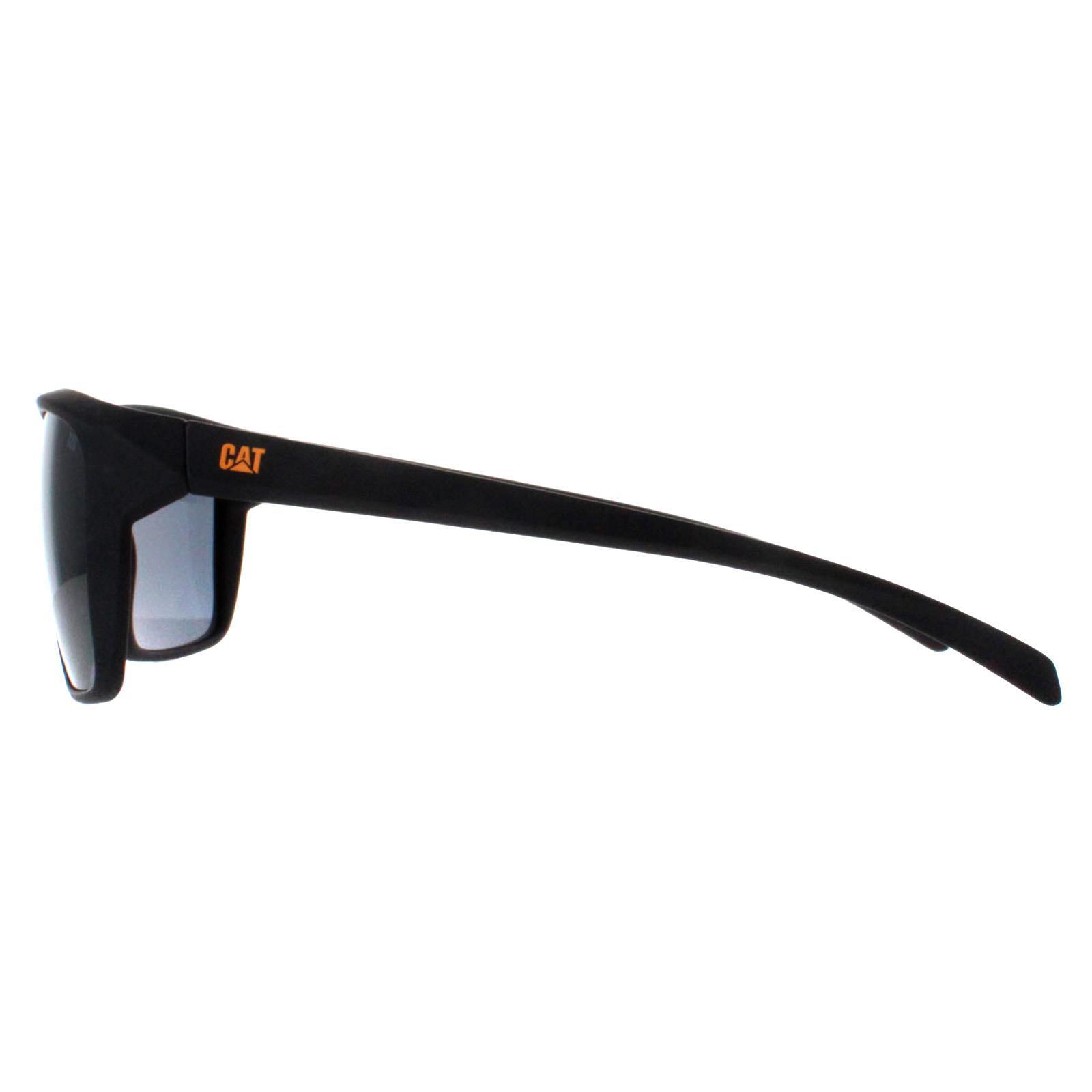 Caterpillar Square Mens Matte Black Smoke Polarized CTS-8012 3/4