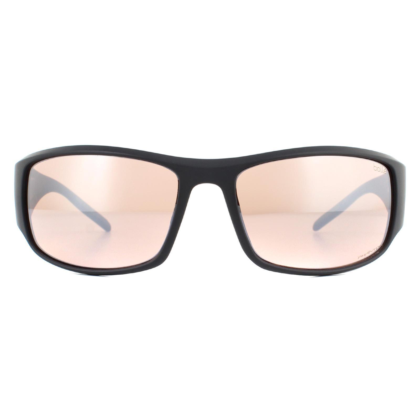 BOLLÉ Bolle Wrap Mens Matte Black Metal Brown Phantom Brown Gun Cat Sunglasses