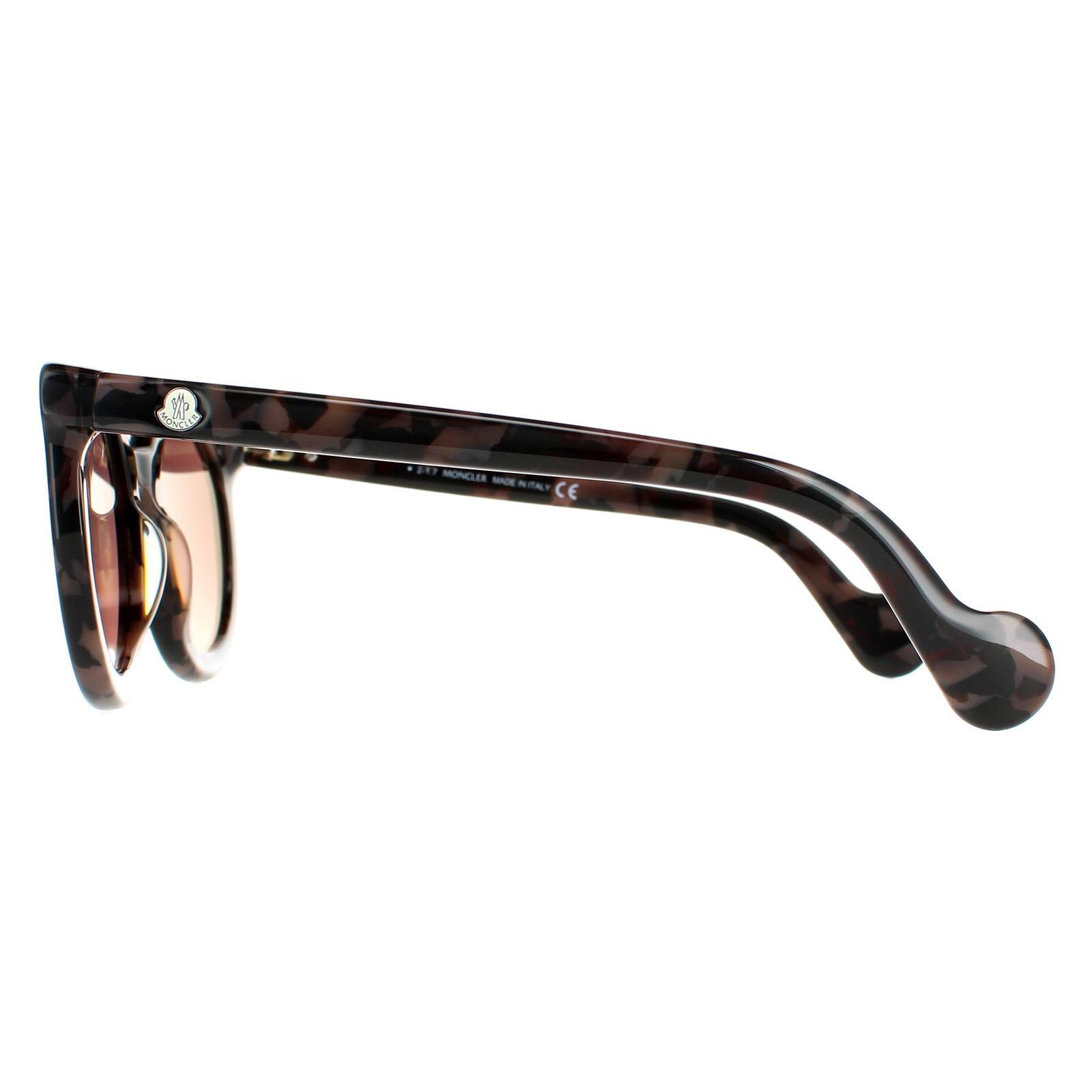 Moncler Round Womens Coloured Havana Bordeaux Mirror Sunglasses 3/4