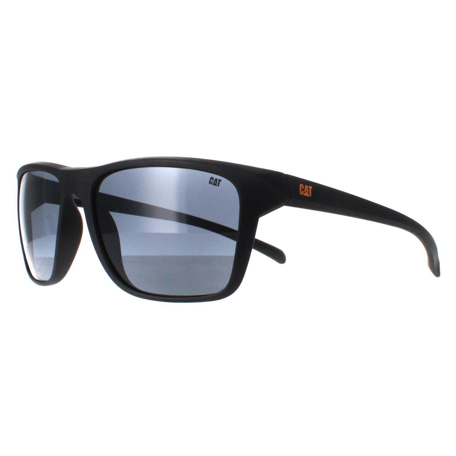Caterpillar Square Mens Matte Black Smoke Polarized CTS-8012 2/4