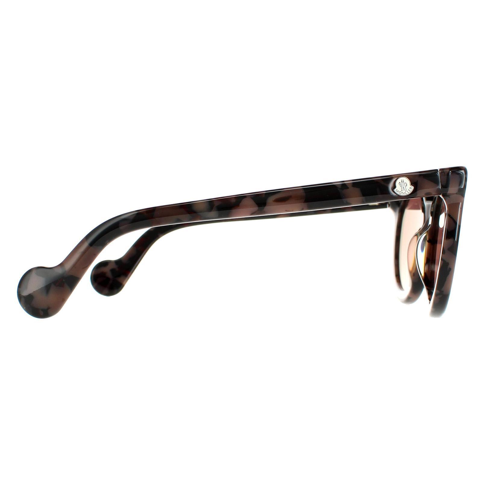 Moncler Round Womens Coloured Havana Bordeaux Mirror Sunglasses 4/4