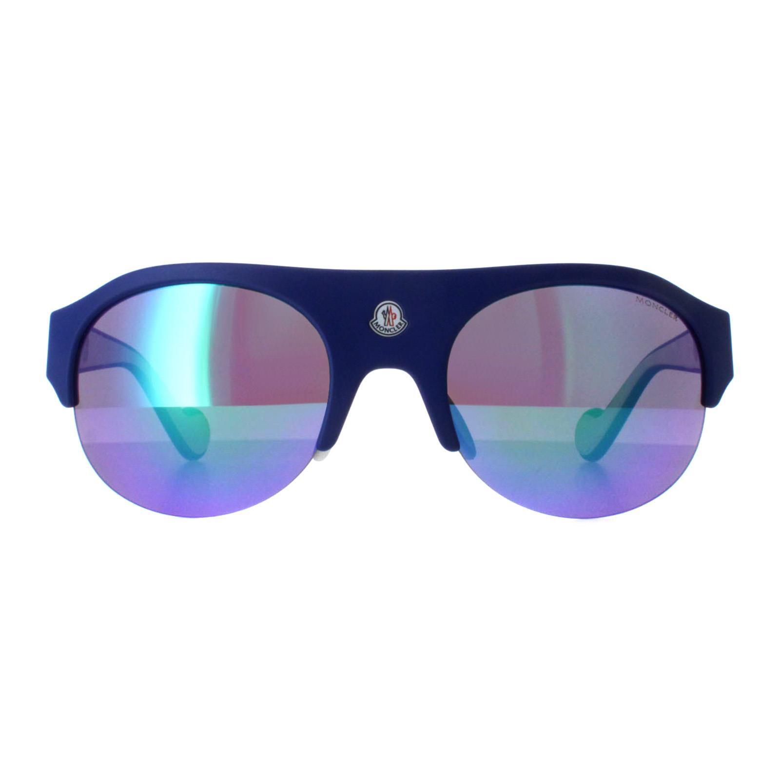 MONCLER Moncler Semi Rimless Unisex Blue Green Mirror ML0050