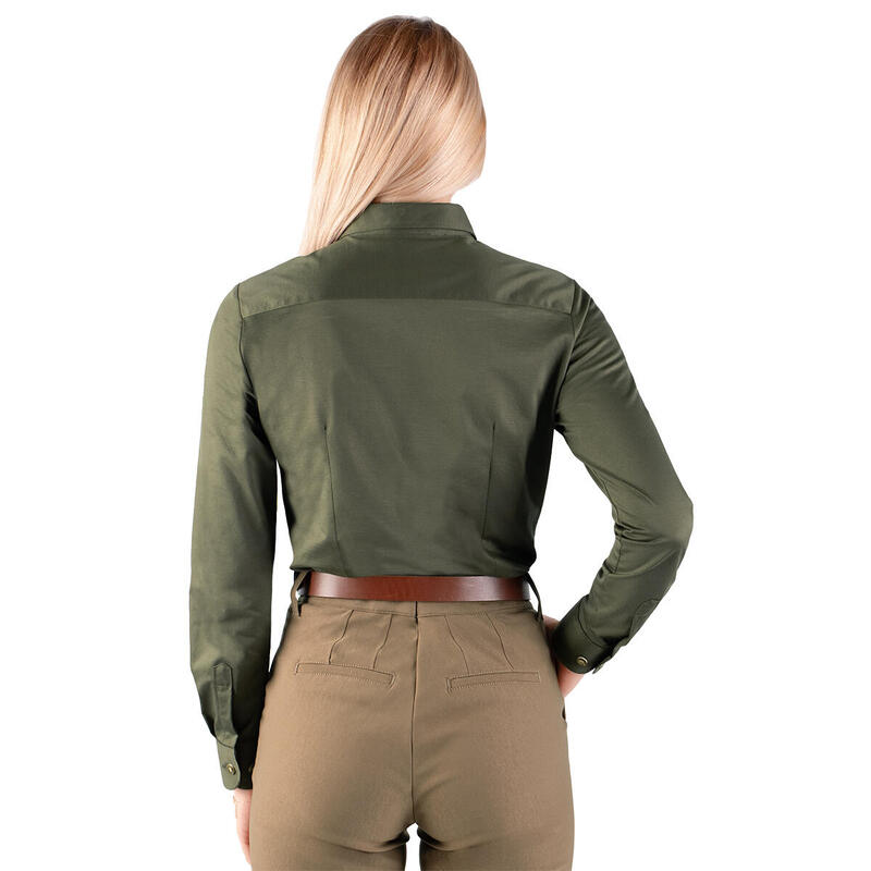 Cămașă de teren pentru femei Tagart Koziołek verde cu broderie
