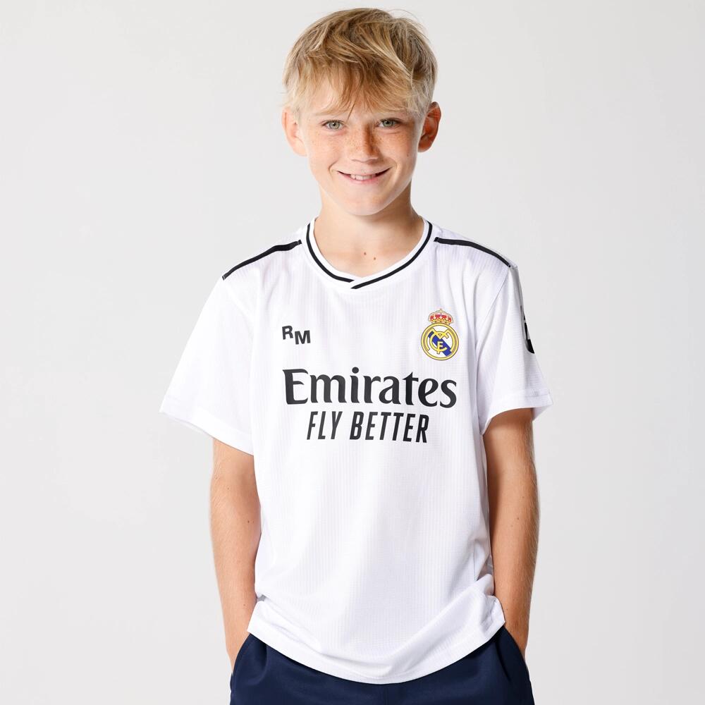 Real Madrid - Maillot De Football Domicile Real Madrid Enfant 24/25 - Maillot Manches Courtes - Blanc - 4 À 6 Ans - Decathlon