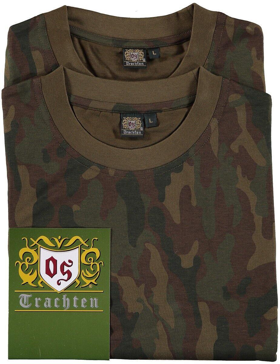 OS Trachten® T-Shirts im Doppelpack (2er-Pack) camouflage/camouflage NEU robust 5/6