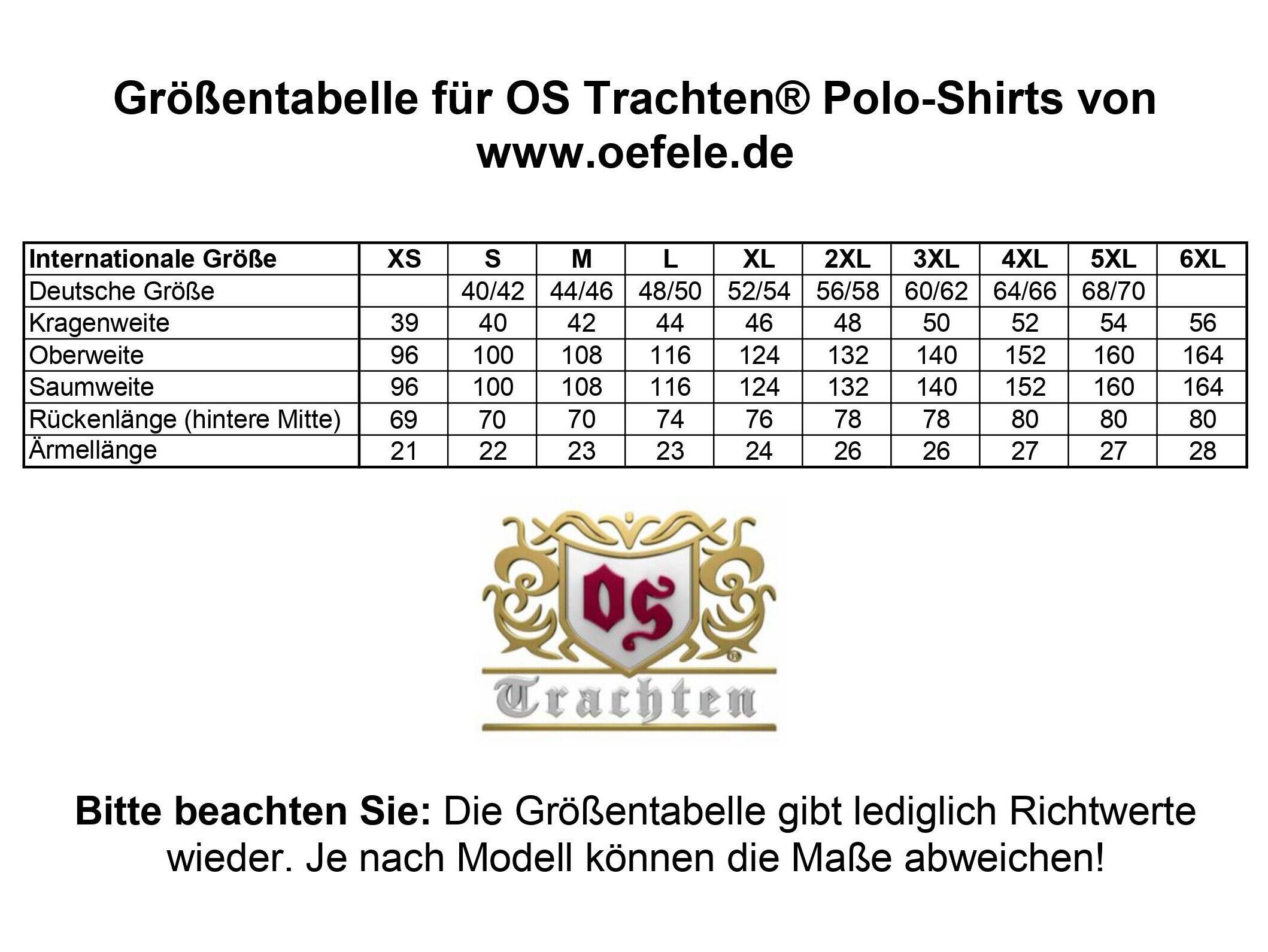 OS Trachten® Polo-Shirt mit Motiv "Wildschwein/Sau" Jagdshirt mit Knopfkragen 5/6