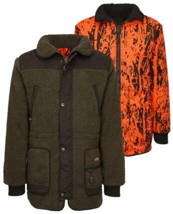 Hubertus Wende-Faserpelzjacke Jagdjacke Winterjacke orange oliv wasserdicht NEU