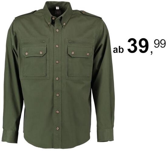 OS Trachten® Outdoor-Jagdhemd mit 2 Brusttaschen (mit Reißverschluss) Jägerhemd