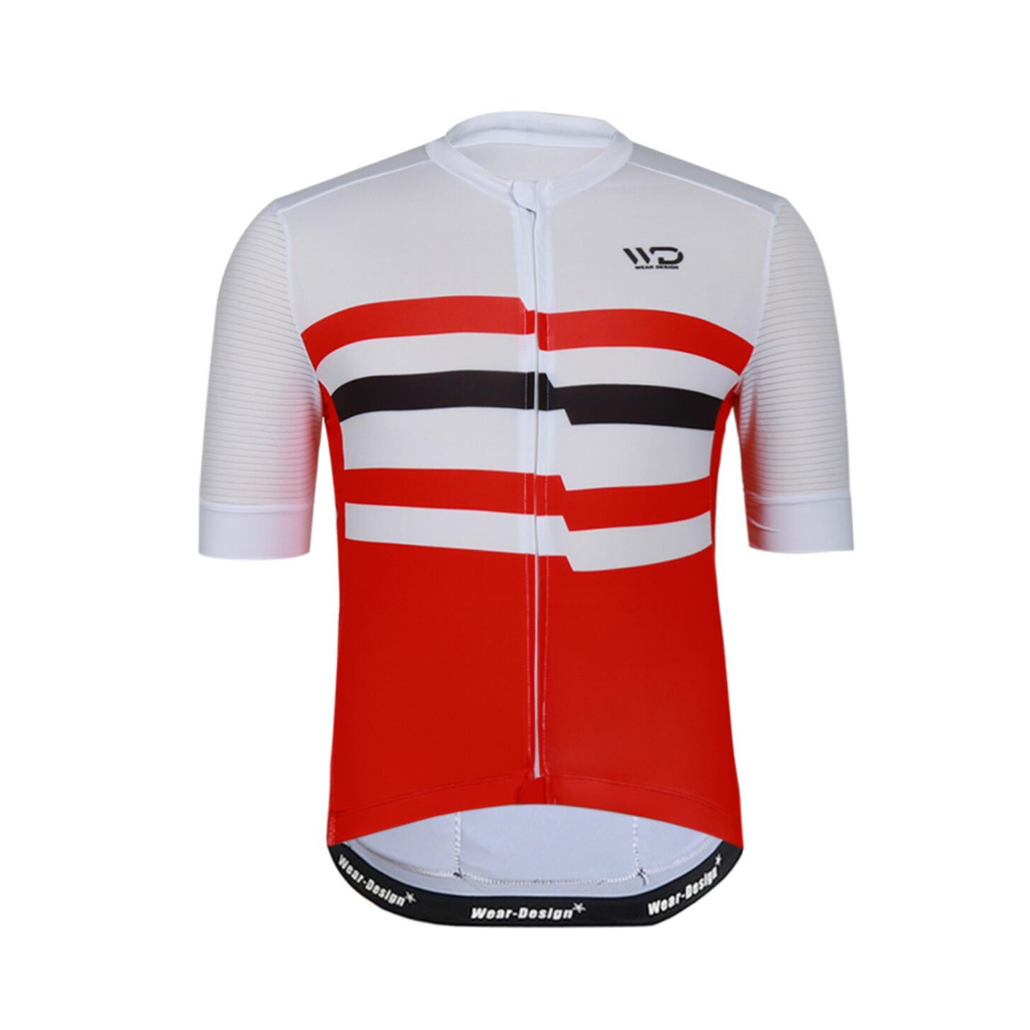 Camisola de ciclismo para homem challenger branco/vermelho/preto