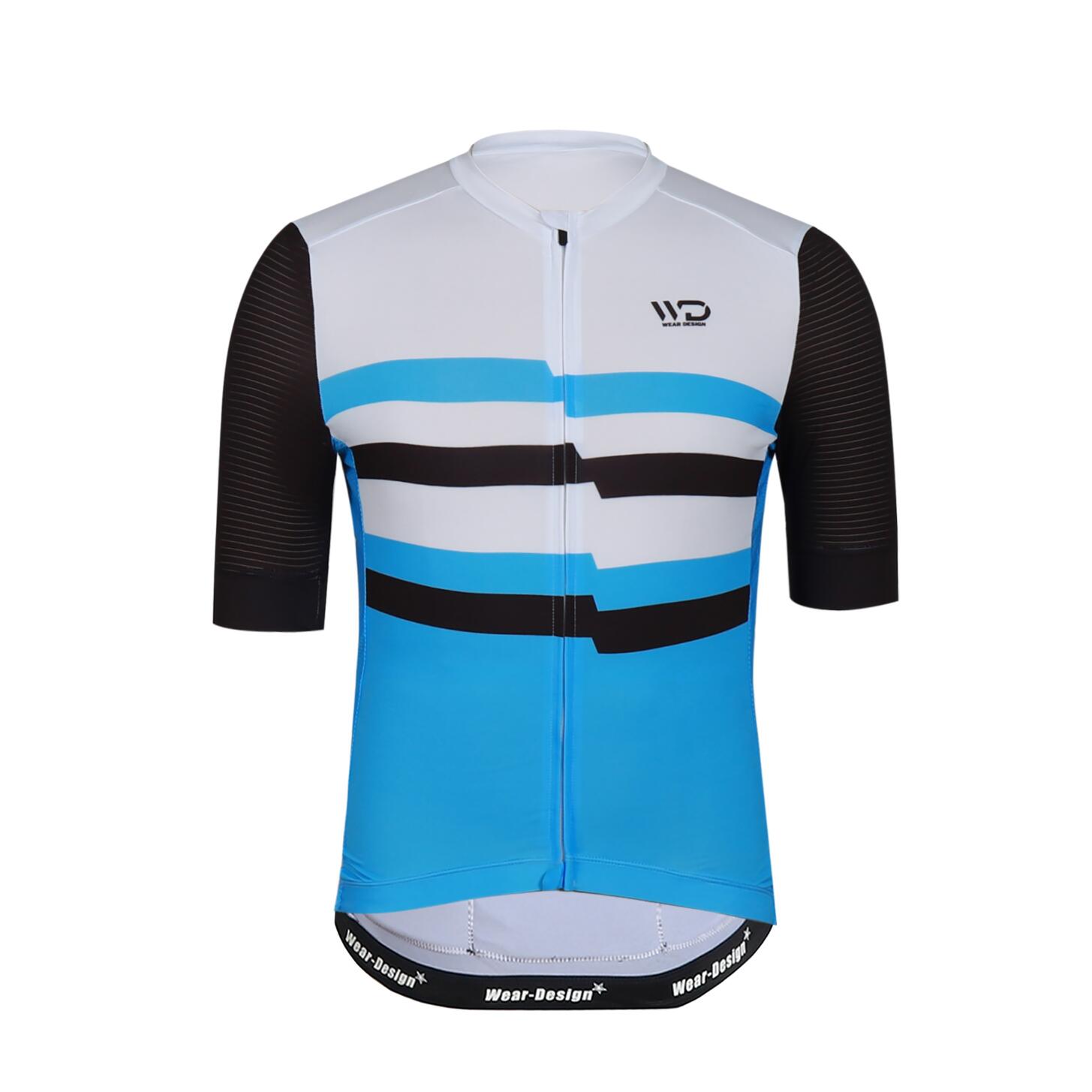 Wear Design - Maillot De Cyclisme Homme Challenger Blanc/bleu/noir - T-shirt Manches Courtes - Blanc|bleu|noir - S. - Decathlon