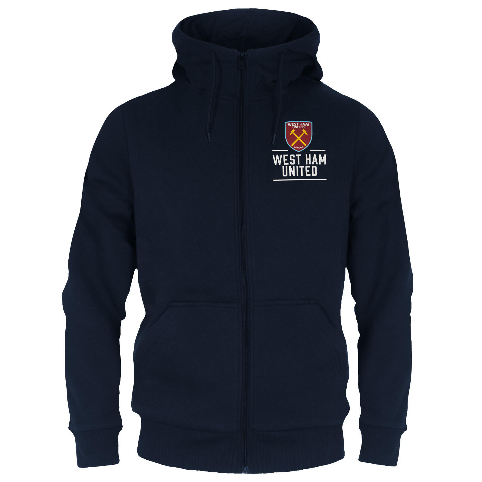 WEST HAM UNITED West Ham United Mens Hoody Zip Fleece OFFICIAL Football Gift