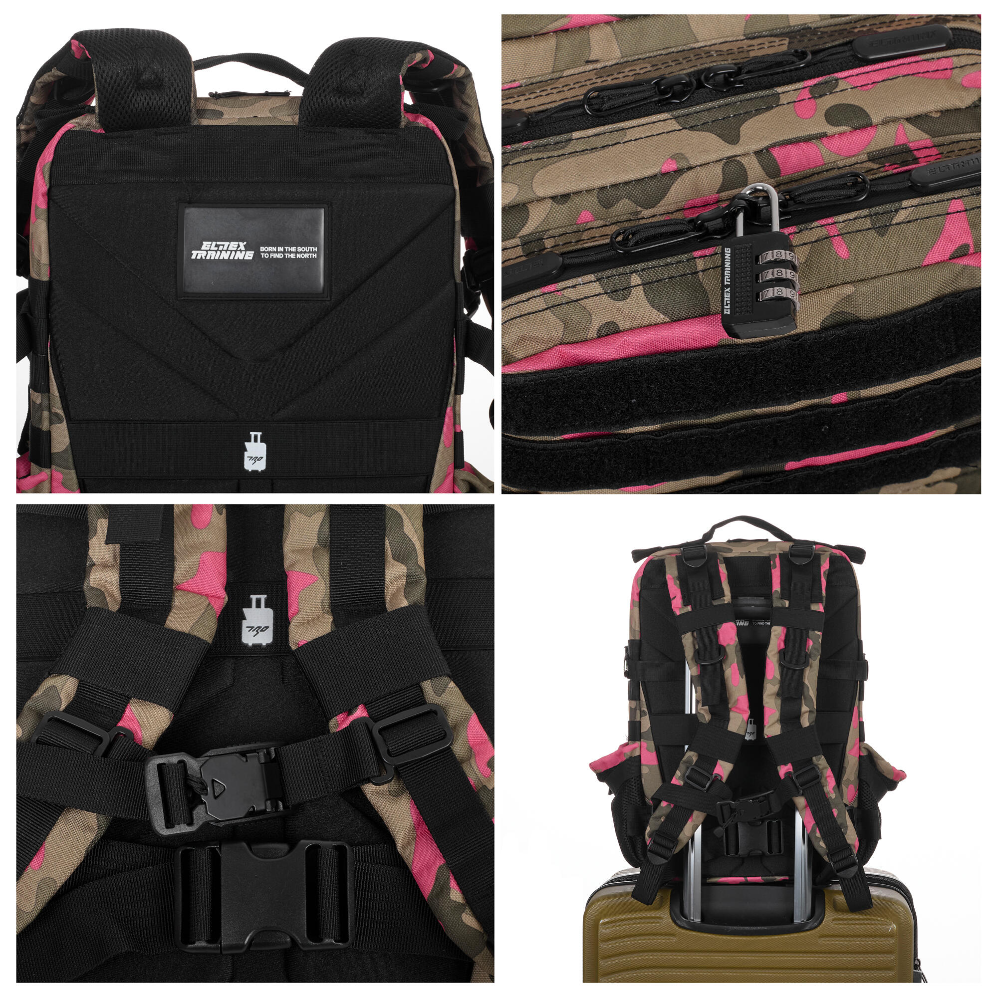Rucksack Elitex Rosa Tarnung 25L Kabine Training Wasserdicht 2/7