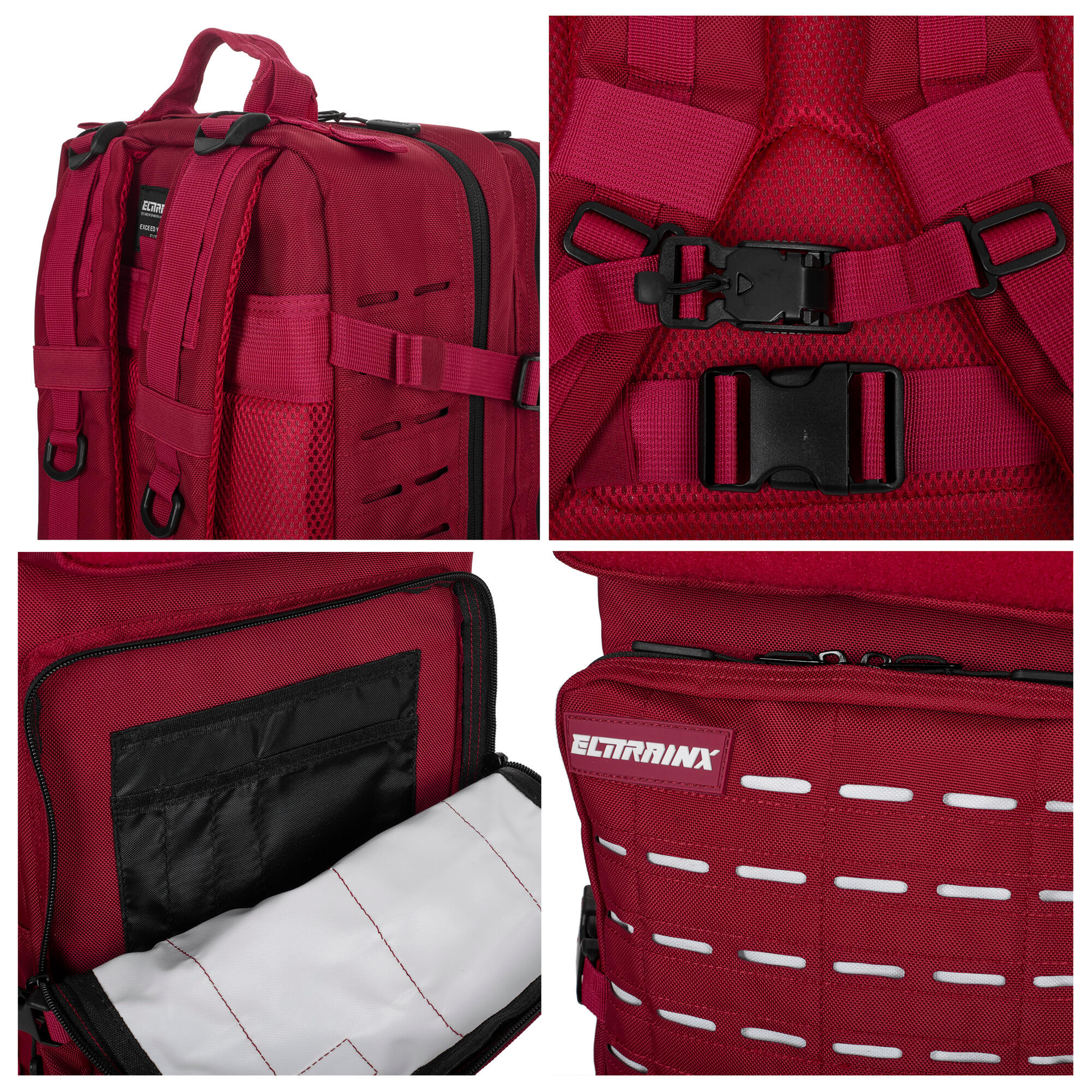 Sac à Dos Elitex V2 Dark Red 45L Cabine Entraînement Imperméable 2/7