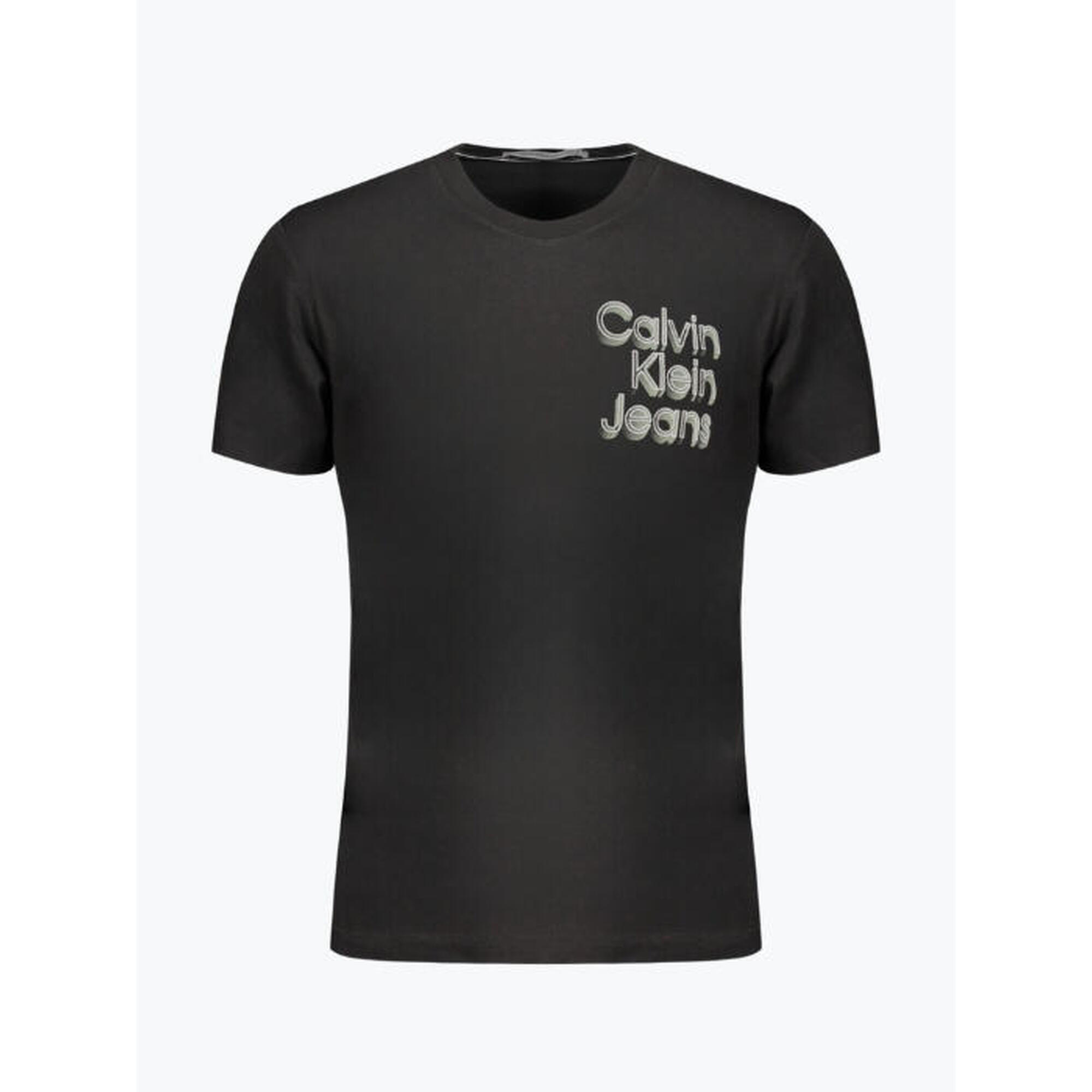 Tricou barbati, imprimeu cu logo si decolteu la baza gatului Calvin Klein Jeans