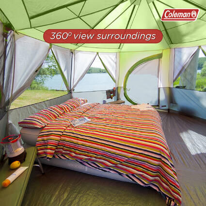 8-Person Cortes Octagon Family Camping Tent With Wheeled Carry Bag - Main Image