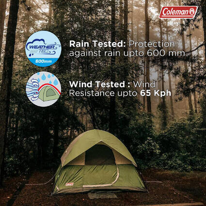 6-Person Sundome Camping Tent, Superior Air Ventilation & Easy Setup, Green -  4