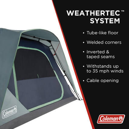 6-Person Skylodge Instant Camping Tent with Telescoping pre-attached Poles, 1 Minute Instant Setup