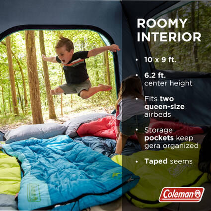 6-Person Skylodge Instant Camping Tent with Telescoping pre-attached Poles, 1 Minute Instant Setup