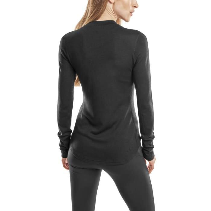 Bluzka sportowa do biegania z wełną merino damska CEP Cold Weather 4/7