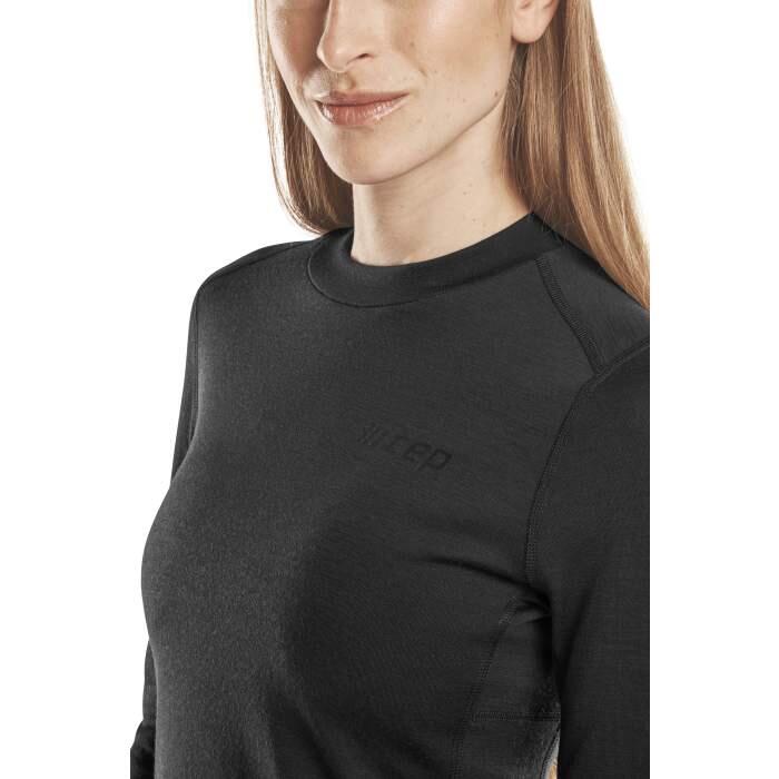 Bluzka sportowa do biegania z wełną merino damska CEP Cold Weather 6/7