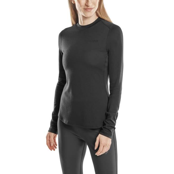 Bluzka sportowa do biegania z wełną merino damska CEP Cold Weather 3/7