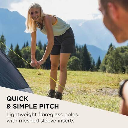 2 Plus-Person Darwin Camping & Hiking Tent With Extra Porch, Compact, Lightweight & Easy Setup, Green -  4