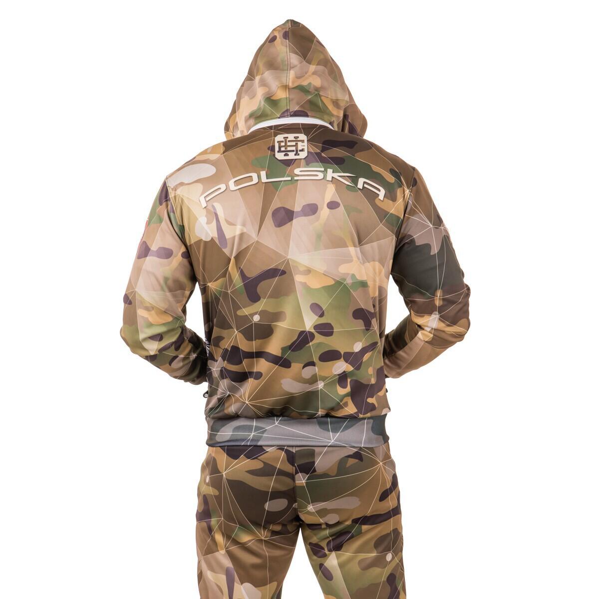 Felpa sportiva con zip e cappuccio da uomo EXTREME HOBBY POLSKA CAMO 4/7