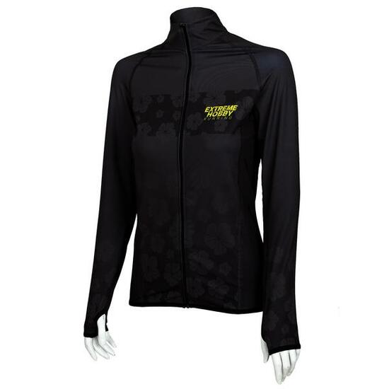 Felpa da running da donna con zip EXTREME HOBBY FLOWERS