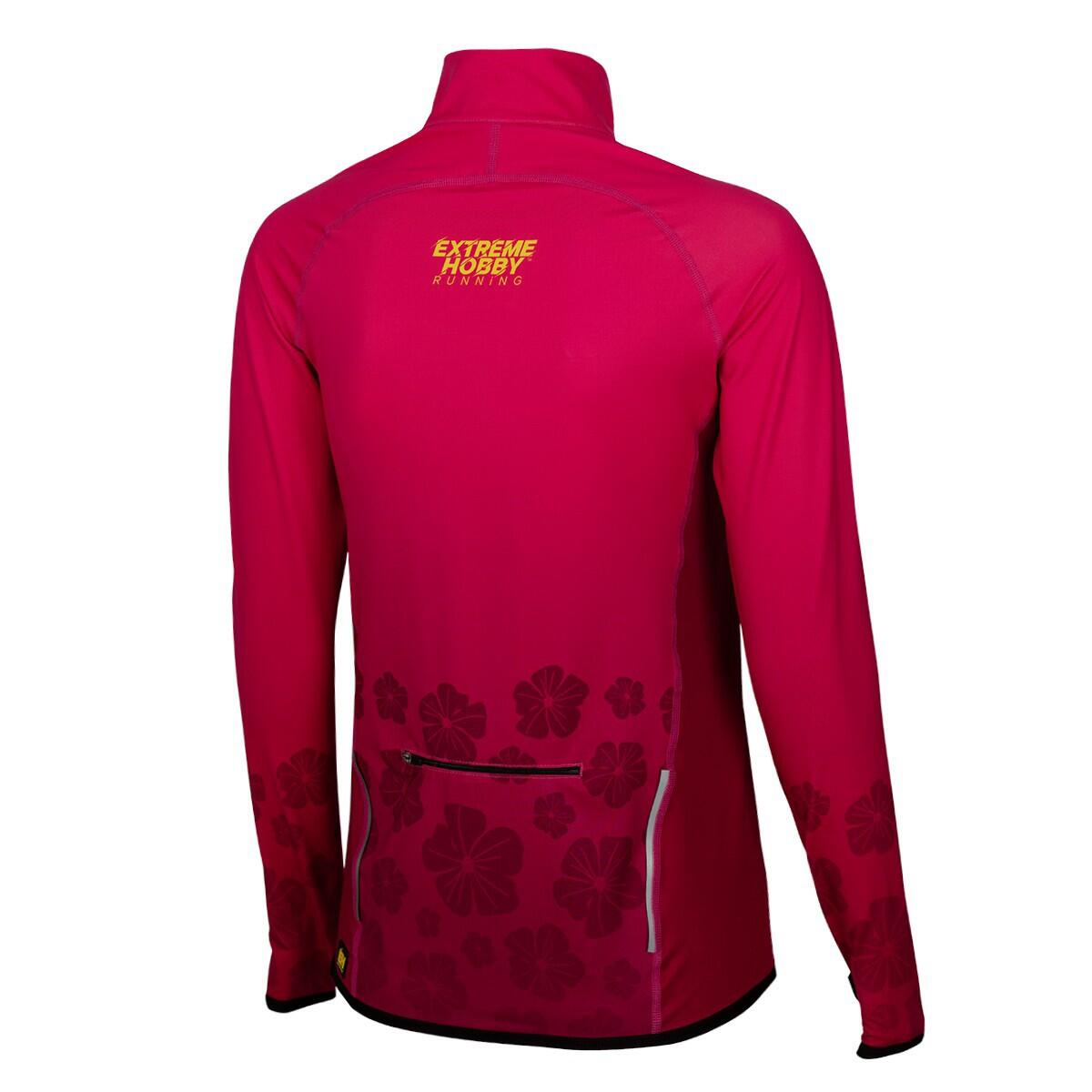Felpa da running da donna con zip EXTREME HOBBY FLOWERS 2/6